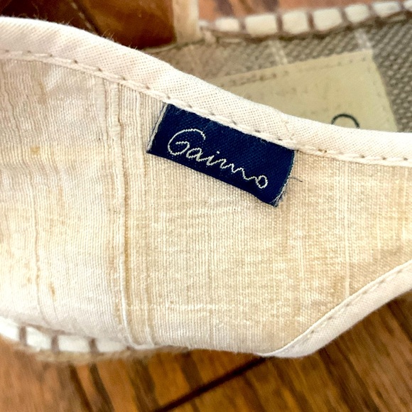 Gaimo Handmade Espadrilles Cream Textured Silk and Leather Sz 40 - Picture 3 of 12
